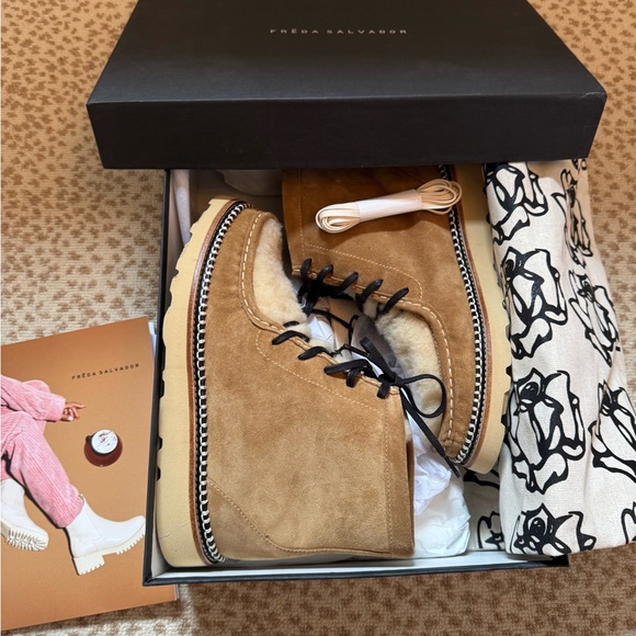 Freda Salvador Winnie Suede and Shearling Moccasin Boot - Picture 10 of 10